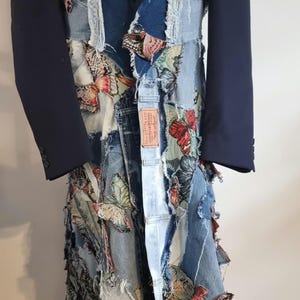 Upcycled blazer denim coat