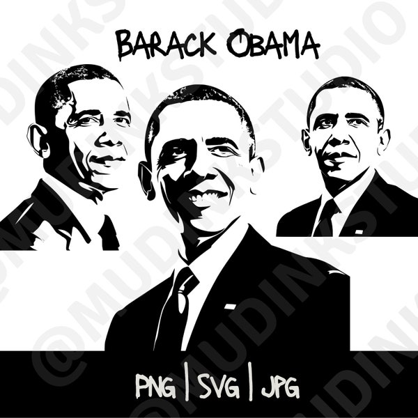 Barack Obama / Black History Month Historical Figures / Black History Digital Download / PNG, SVG, Vector Art