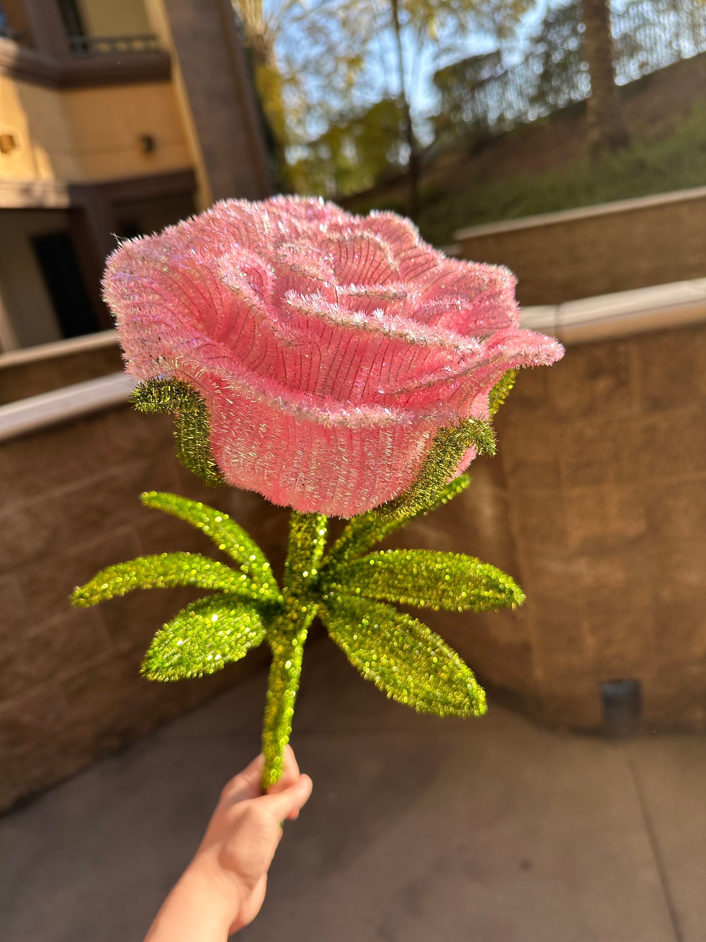 Kit Creativo Per Fiori In Ciniglia – 400 Pezzi Pulisci Pipe Rosa + Steli, Colla, Nastri Per Bouquet Fai Da Te