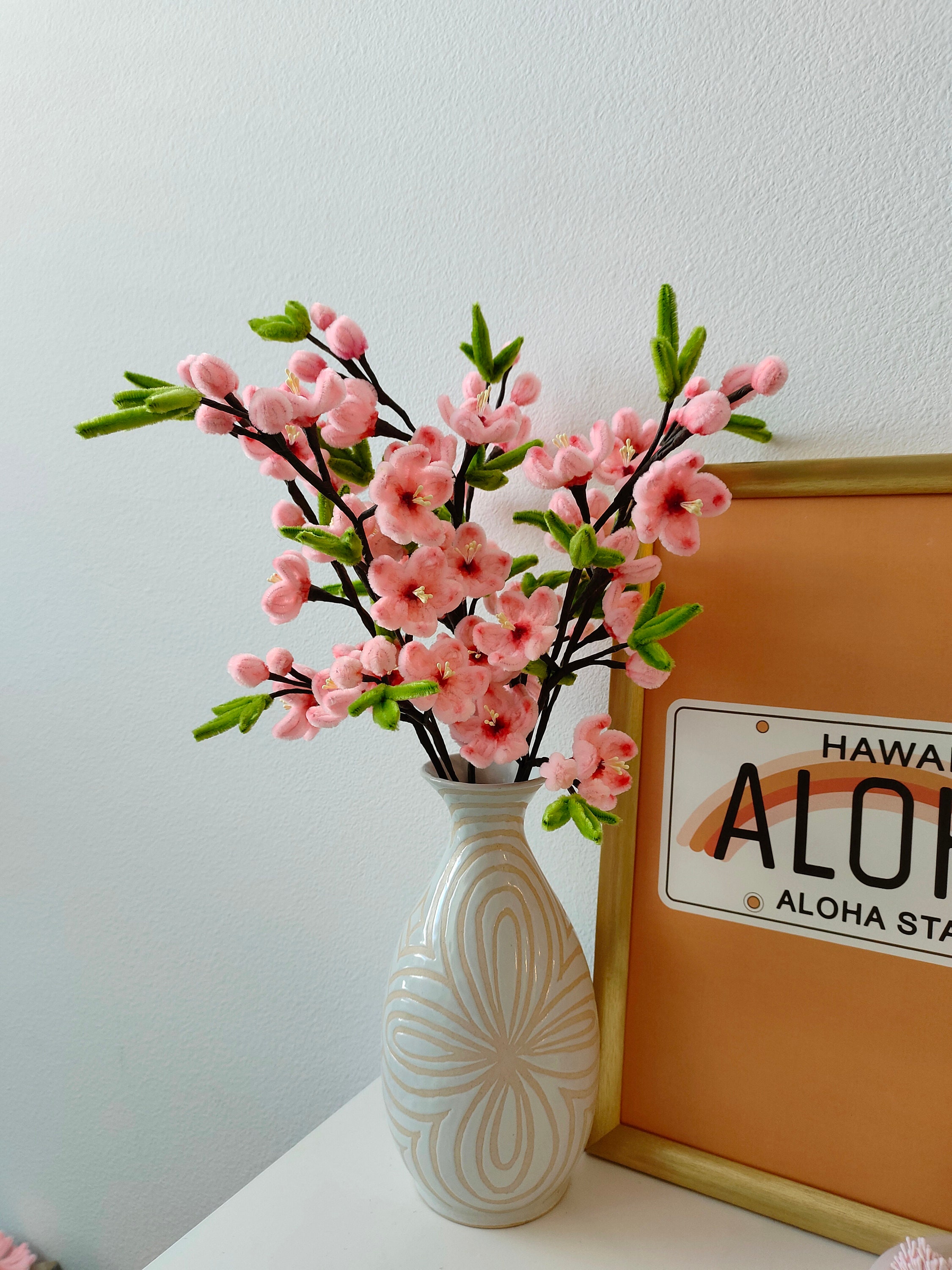 Peach Blossom Pipe Cleaner Handmade Flowers|mother's Day