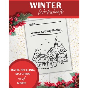 Activity Packet | Winter Worksheets | Elementary Teacher Resource | Math, Literacy, Tracing, Spelling