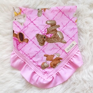Pink Frilly Dog Bandana, Over The Collar, Spring Summer, Scrunchie Neck, Large Size, Gift for Dogs, Cat Neck Scarf, Slip on, Customizable