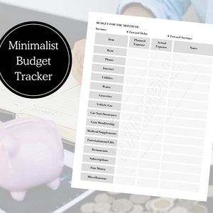 Budget Printable | Budget Digital Download | Monthly Budget Planner | Budget Tracker | Monthly Budget Tracker | Simple Budget