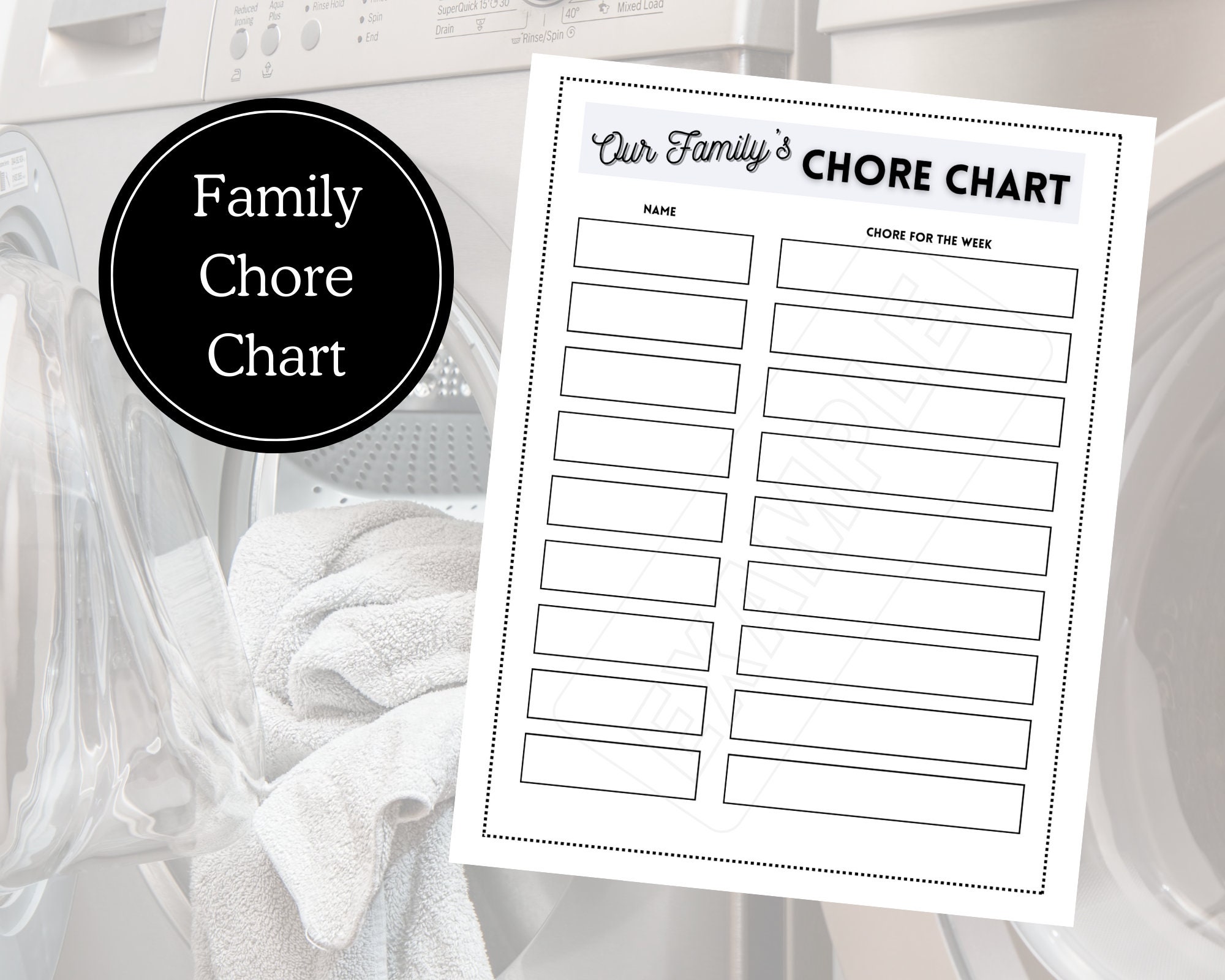Printable Chore Chart Chore Chart Chore Chart for Kids Family Chore ...