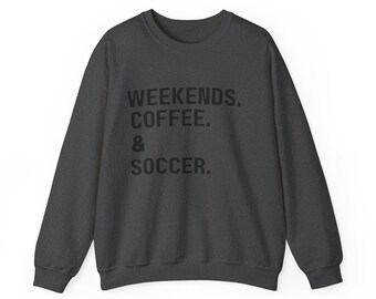 Customizable Unisex Sports Crewneck Sweatshirt, Soccer, Baseball, Dance, Gifts for sport lovers. Soccer, coffee, weekends