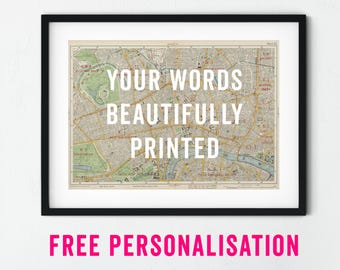 Mappa vintage del nord-ovest di Londra – Personalizza con il tuo testo – Stampa artistica del nord-ovest di Londra, poster vintage di Londra, mappa del nord-ovest di Londra