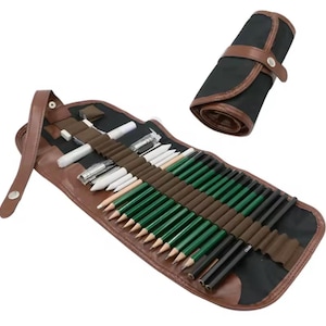 Professional Drawing Pencil Set with Roll Up Case
