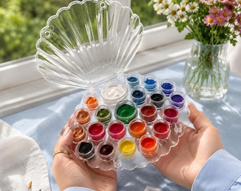 Pearl Shell Paint Palette Artist Gift Watercolour Mixing Tray