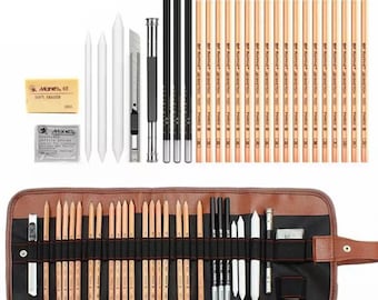 Sketching Pencils Art Set, Drawing Pencils Art Supplies with Graphite/Charcoal Pencils Blenders Starter Kit