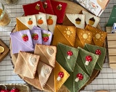 Needle felted bookmark - corner bookmark, embroidered, handmade gift for book lovers and kids