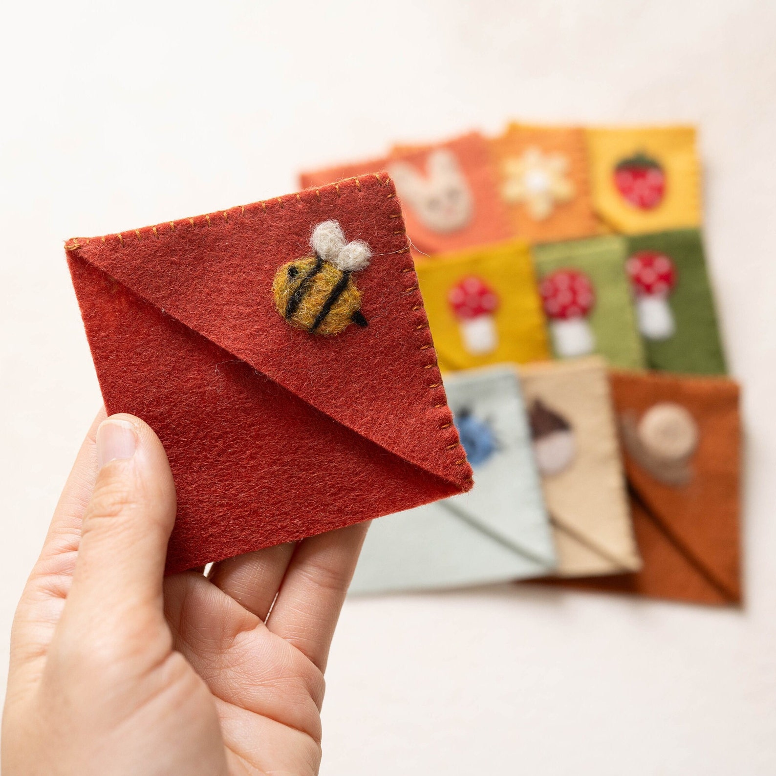 Needle Felted Bookmark - Corner Bookmark, Embroidered, Handmade Gift ...