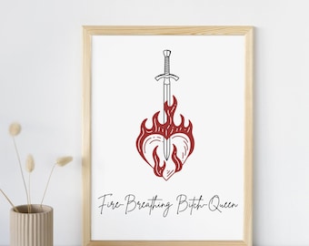 Throne of Glass Digital Download | Kingdom of Ash | Fire Breathing B*tch Queen