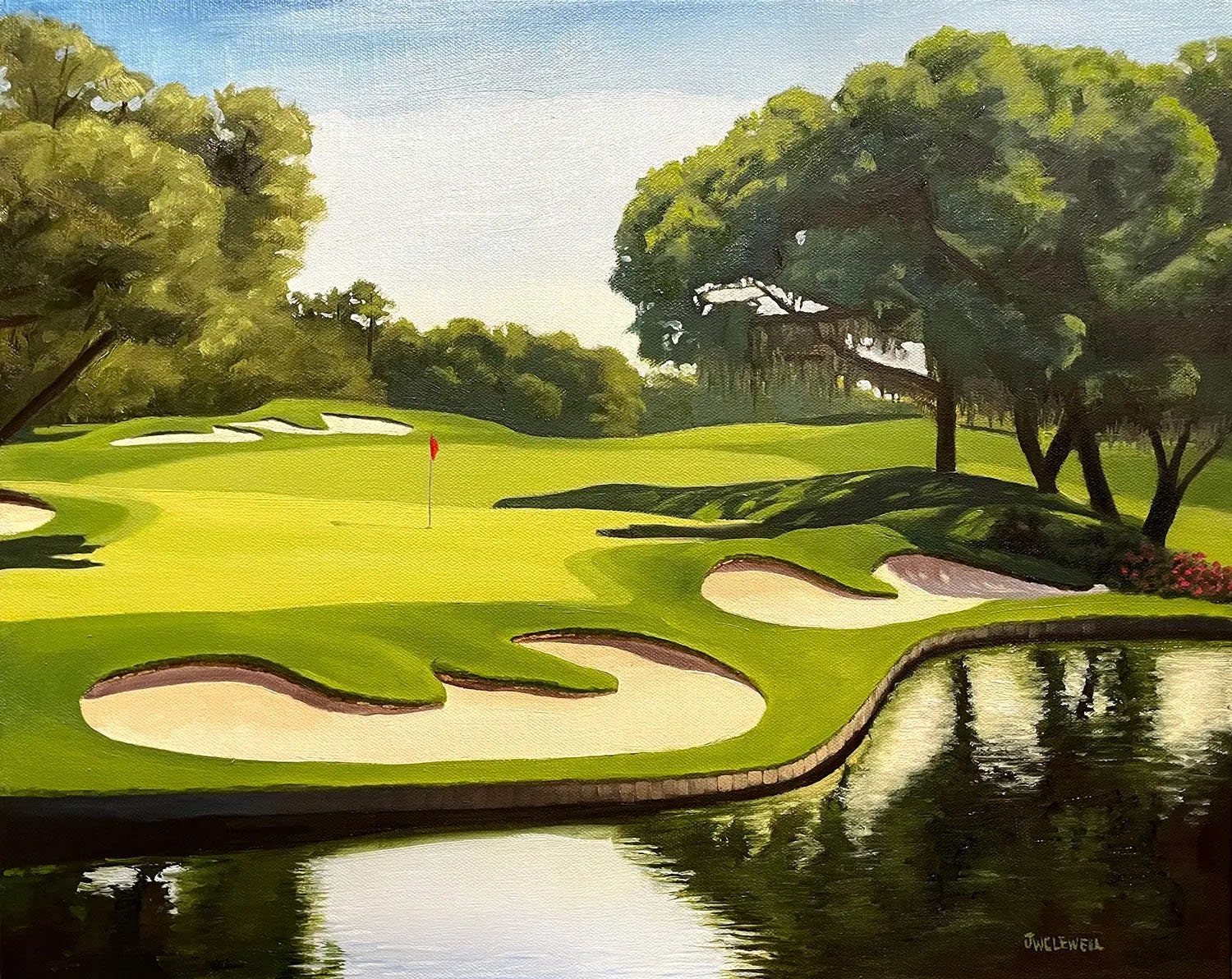 Take A Moment – Original Golf Course Oil Painting on Canvas by
