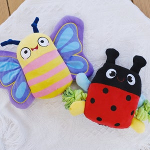 Adorable Butterfly Ladybug Dog Toy/Durable Dog Chew Toy/Squeaky Dog Toy/Pet Squeaky Toy for Large Dog/Small Dog/Dog Plush Toy/Pet Gift
