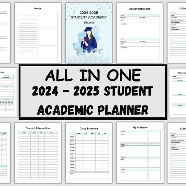 Printable Student Planner 2024 2025 - Etsy
