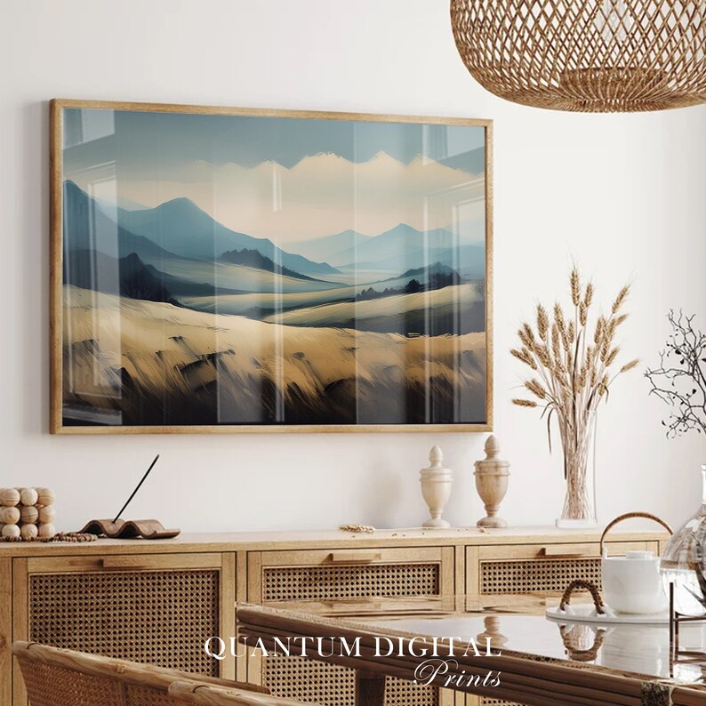 Landscape Horizontal Prints, Wooden Framed. Neutral Landscape Painting ...