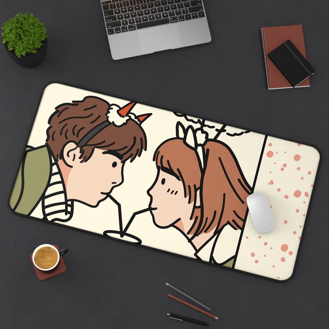 Desk Mat Pastel Mouse Pad Yellow Desk Mat Kawaii Mouse Pad Etsy