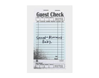 Guest Check 'Good Morning Baby' Poster | Vintage Receipt Art