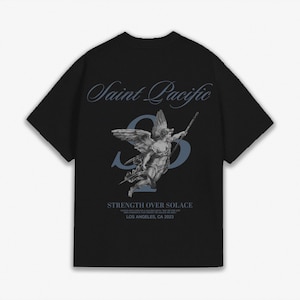 Strength Over Solace Heavyweight T-Shirt: Samoan,Angel With Malu, Tribal T, Polynesian T-shirt, Pacific Islander Streetwear T-Shirt