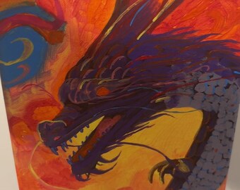 8x10 Dragon Painting
