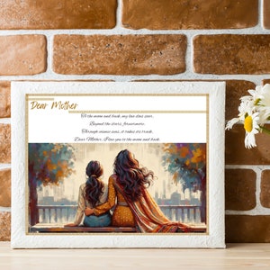 Carte électronique personnalisable pour la fête des mères avec des poèmes personnalisés, bel art, téléchargement numérique pour maman, option d'expédition, cadre de table, art mural