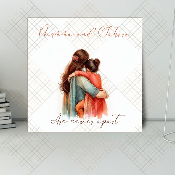 Digital | Printed | Card | Art | Mother | Daughter | Grandmother | Sister | Indian | Traditional | Printable | Personalized | Wedding gift |