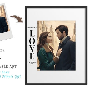 Last minute valentines day gift, Image to Printable Art, Custom Comic Book Cartoon Style Portrait from Photo, Personalized Selfie Art Avatar