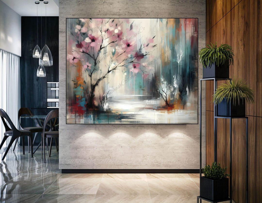 Spring, Large Abstract Painting on Canvas, Ready to Hang, Living Room ...