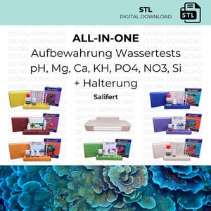 ALL-in-one Aufbewahrungen+Halterung für Salifert Test Meerwasser / Digitaler Download als STL Datei / Vorlage für den 3D-Druck