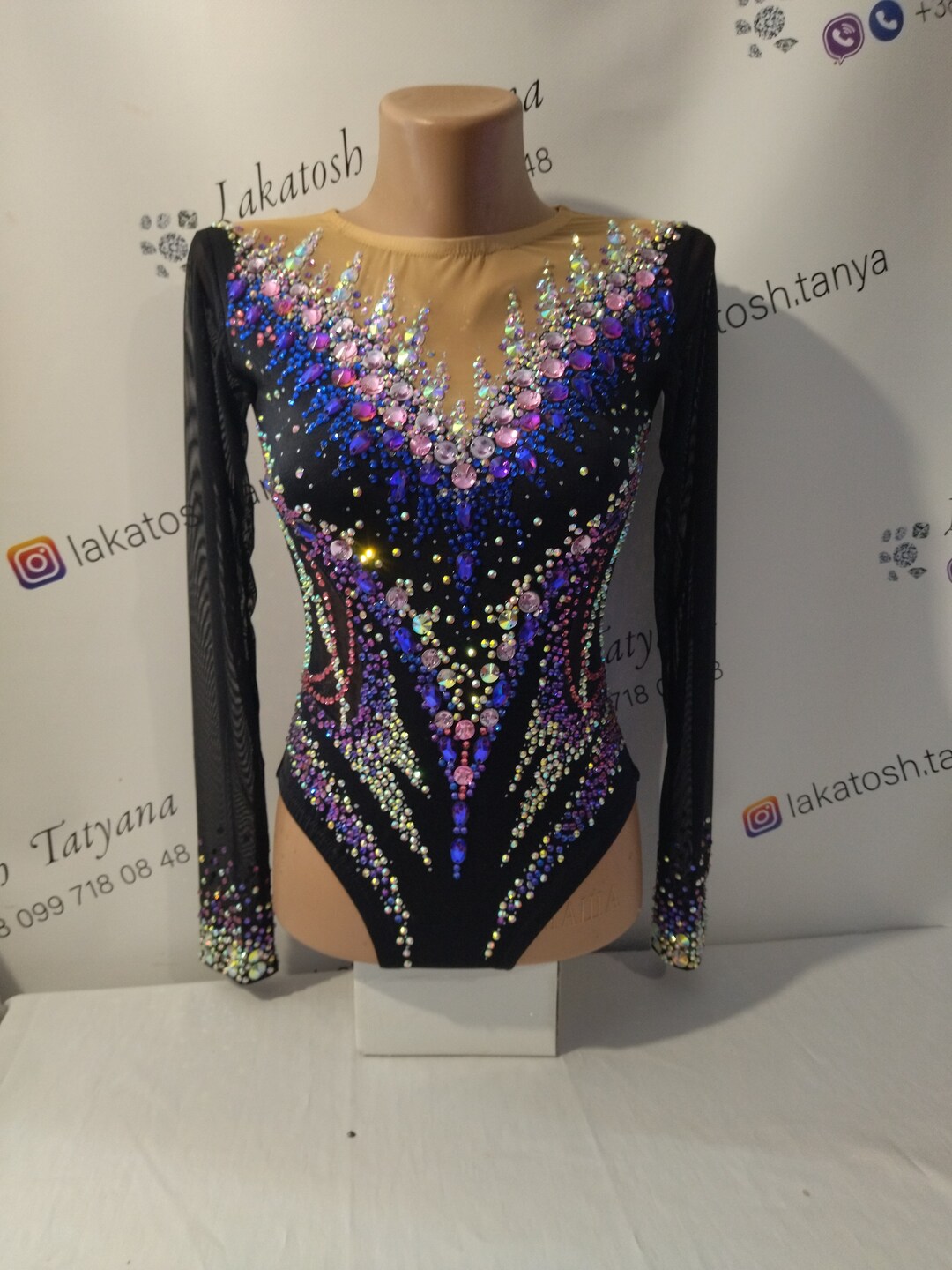 Custom Inked LS Round Neck Leotard Gymnastics - Lycra