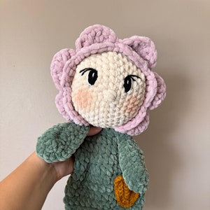 Crochet Flower Lovey | Poppy Flower Lovey | Flower Snuggler | Ready to Ship