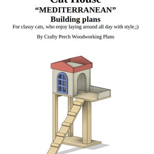 Planos em PDF para a construção de um cathouse, cathouse elegante em estilo mediterrâneo