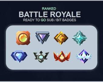 "Battle Royale ""RANKED"" - Sub/Bit Badges - Gebrauchsfertig!"