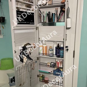 Wooden Wall Mounted Jewelry Armoire With Mirror | Jewelry Cabinet | Jewelry Organizer | Jewelry Storage | Earing Organizer | Gift For Her