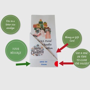Lot de porte-monnaie de Noël à imprimer : porte-cartes de Noël avec 12 motifs festifs, amusants et faciles à offrir pour les fêtes