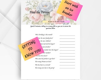 Christian Ladies Night Icebreaker: Women in the Bible Games, Bible Study Group activity, Fun and Fellowship for Personal Devotional Growth