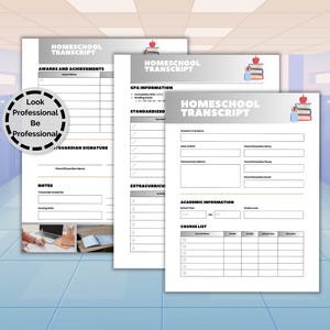 Homeschool Transcript Template | Editable, Printable, Customizable for All Grade Levels