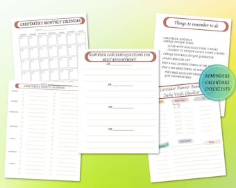 Caregiver Planner & Checklist Bundle: Christian Faith, Doctor Info (Digital Download)