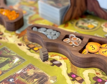 Everdell 'Riverside' Resource Holders (unofficial)- solid wood, custom carved token trays