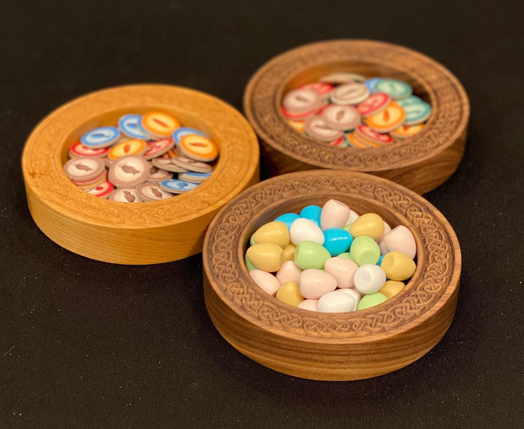 Qeox Board Game Token Trays - Solid Wood With Carved Designs - Etsy Canada