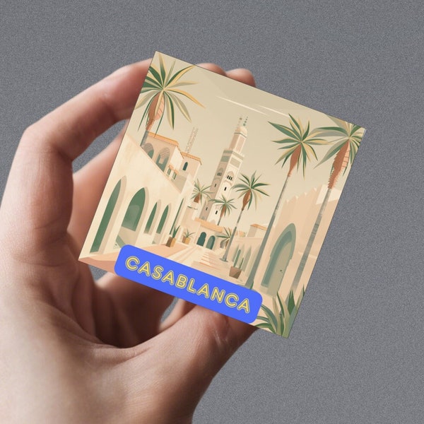 Casablanca Sticker Vintage Design for Suitcase Retro Sticker for Notebook Stickers for Phone Case Vinyl Sticker for Passionate Traveler