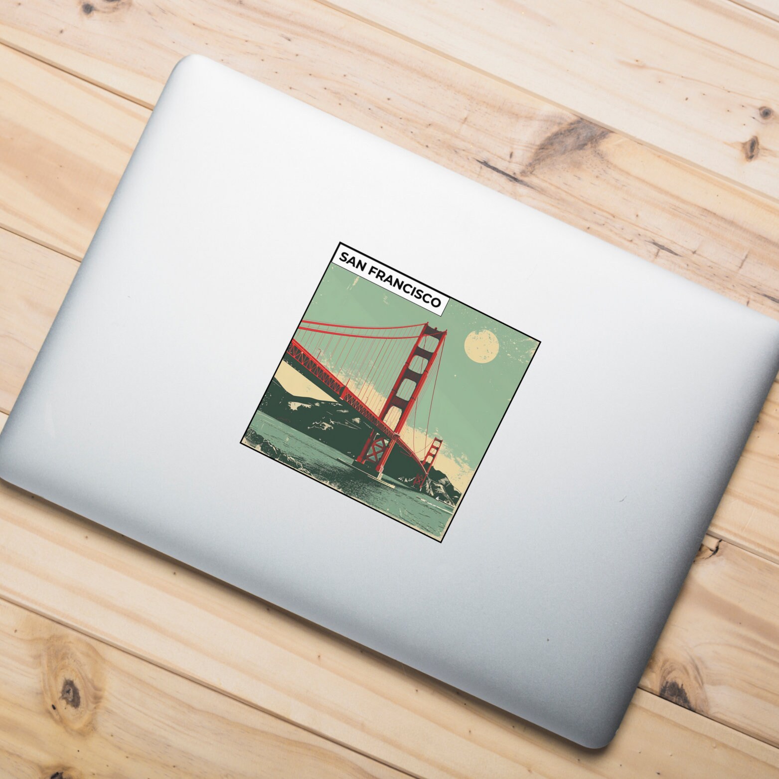Sf Sticker San Francisco Sticker Vintage Design for Suitcase Retro Sticker for ...
