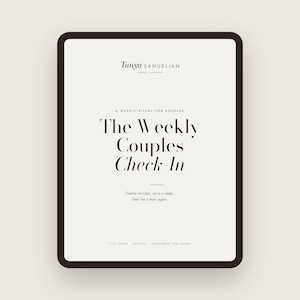 Weekly Couples Check In Printable, Marriage Meeting Worksheets, 24 Conversation Cards, Therapist Made image 1