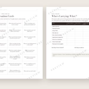 Weekly Couples Check In Printable, Marriage Meeting Worksheets, 24 Conversation Cards, Therapist Made image 4