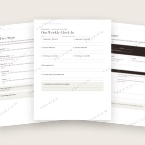 Weekly Couples Check In Printable, Marriage Meeting Worksheets, 24 Conversation Cards, Therapist Made image 2