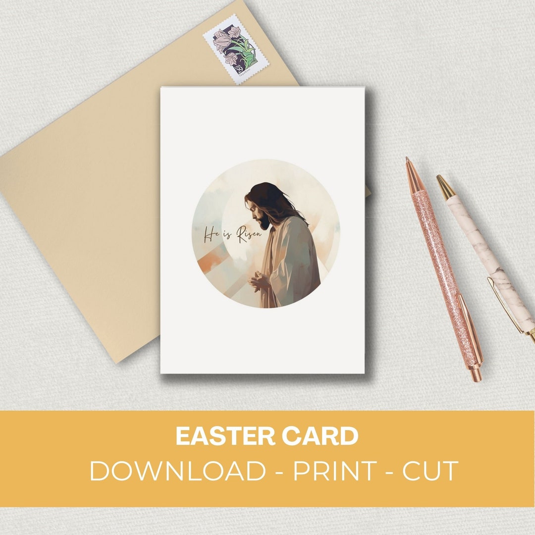 Easter Greeting Card | Jesus Christ | He is Risen | Christian Gift ...