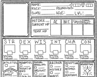 Ficha de personaje temática