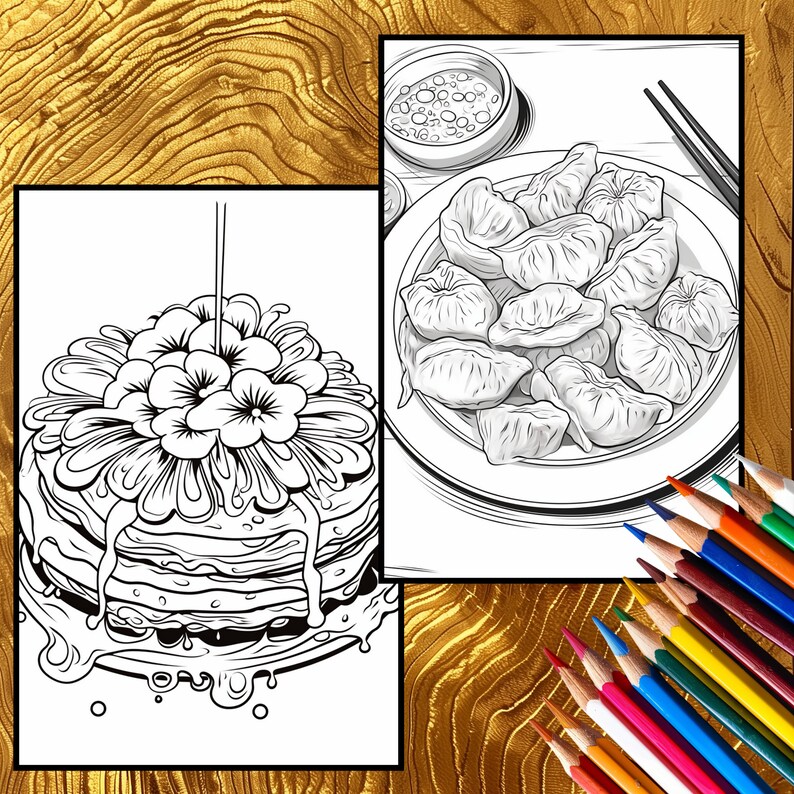 50+ Anime Food Coloring Page Bundle - Adults and Kids Coloring Book ...
