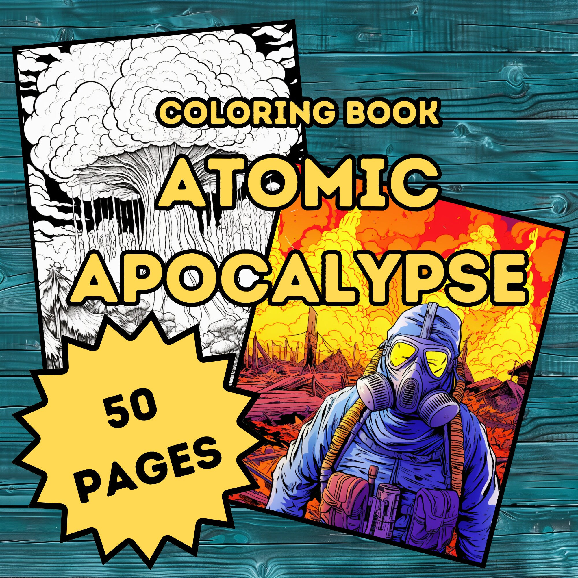 Atomic Apocalypse Coloring Book 50 Post-apocalyptic Designs, Digital ...