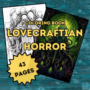 Eldritch Horrors Malbuch - 43 Lovecraftian Designs, Malseiten für Erwachsene, digital druckbare PDF, Sofort Download, Spooky, Cthulhu